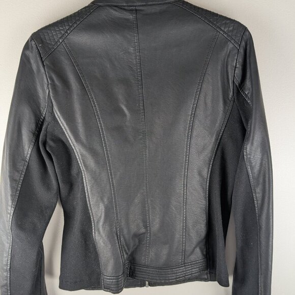 Shelly Collection Black Faux Leather Moto Biker Jacket - Picture 7 of 9